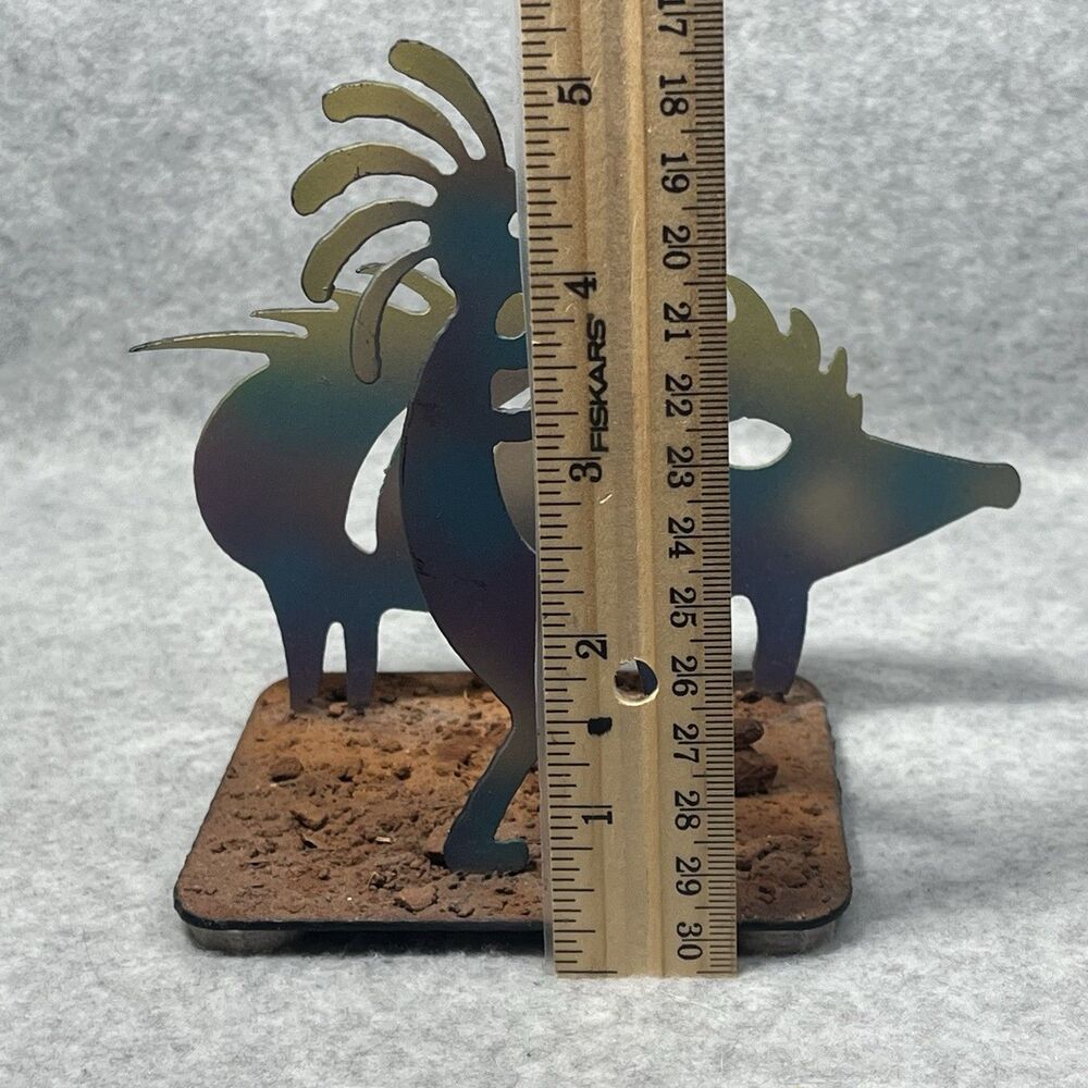 Kokopelli Javelina Southwestern Metal Art Multicolored‎ Desk Decor Desert Navajo - Picture 10 of 11